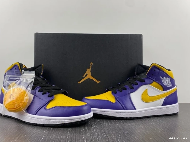 435 Jordan 1 Lakers 8617 Mid DQ8426- Fashionable 0531